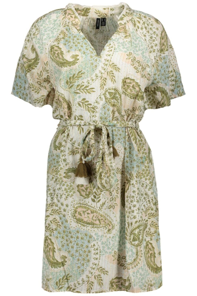 VMNINA SS ABK LUREX DRESS EXP 10344760 White/NINA AOP